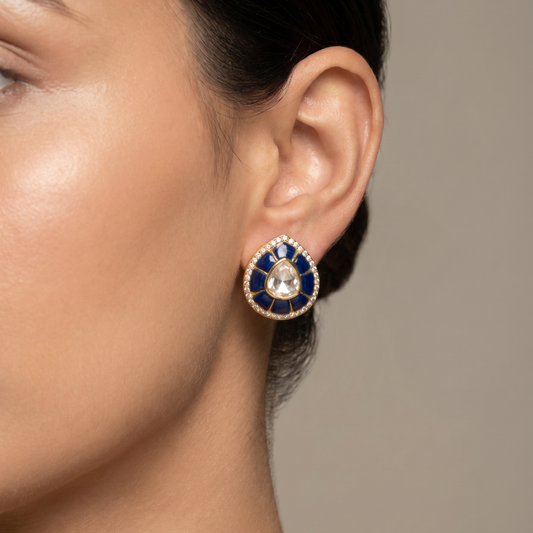 Quietly Loud — Motif Stud Earrings in Gold Plated Silver