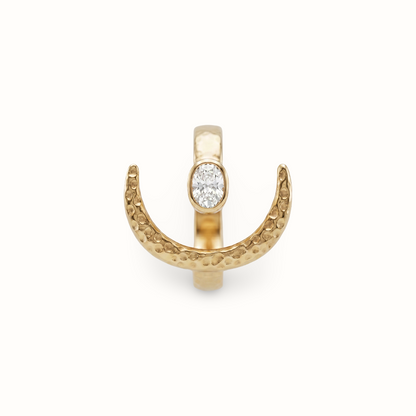 Rise & Shine — Crescent Moon Ring in Gold Plated Silver