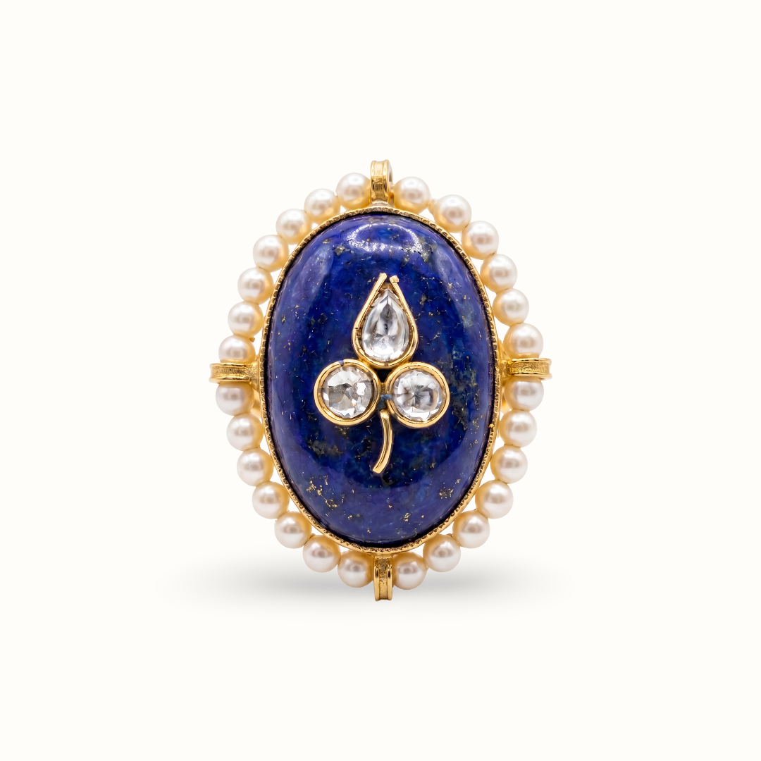Night Sky Flex — Lapis Kundan Statement Ring in Gold Plated Silver