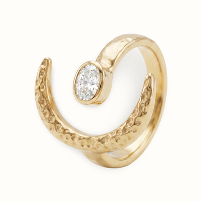 Rise & Shine — Crescent Moon Ring in Gold Plated Silver