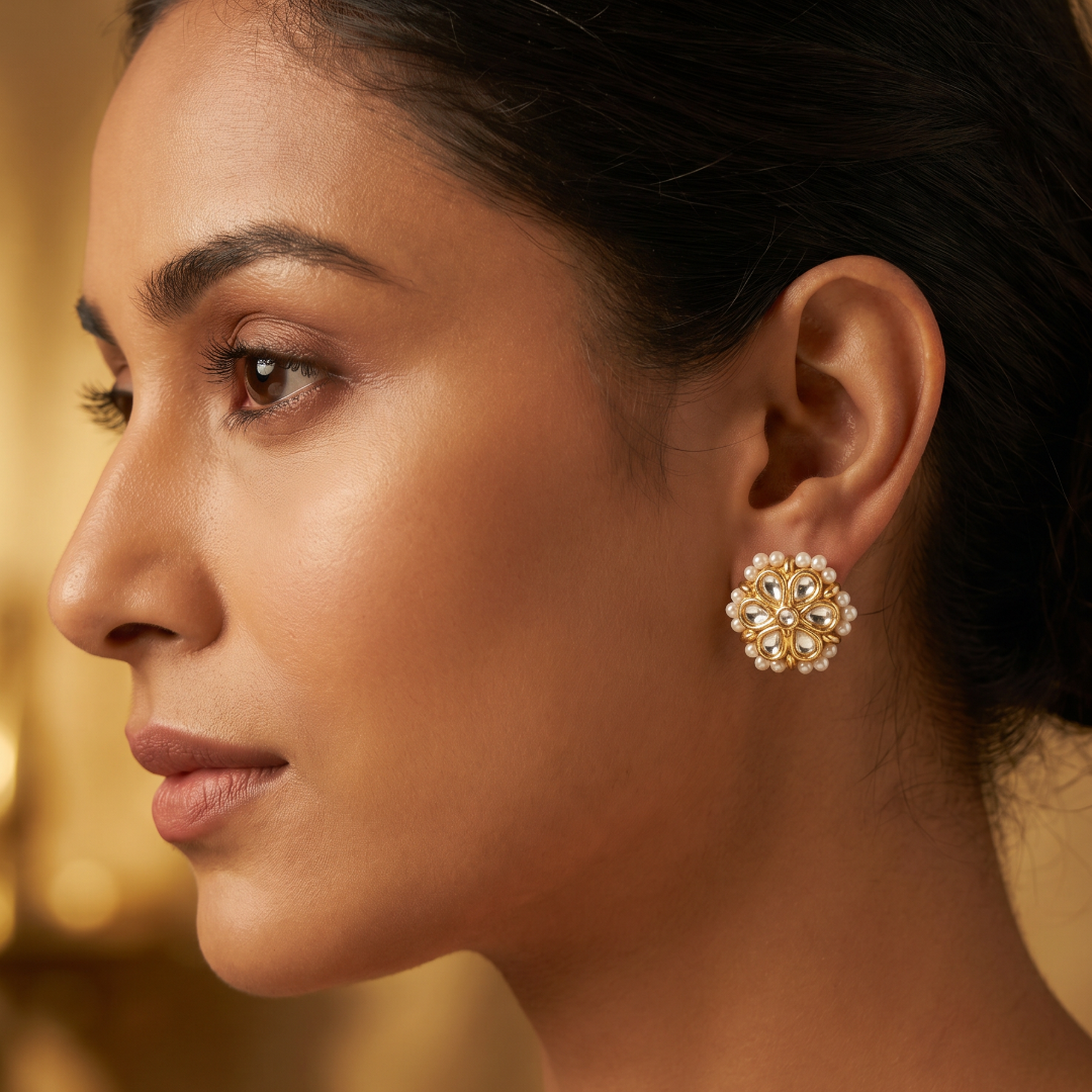 Full Bloom — Kundan Meenakari Hasli Set in Oxidised Silver