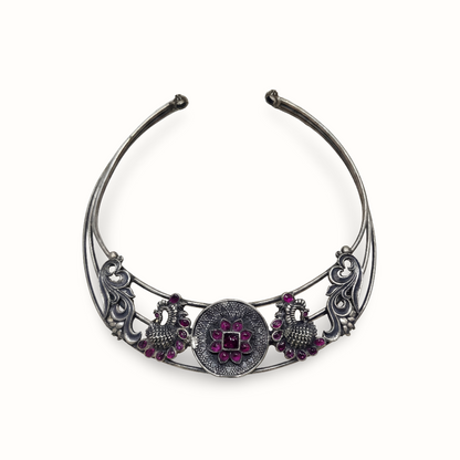 Neck of the Party — Floral Hansli in Oxidised Silver