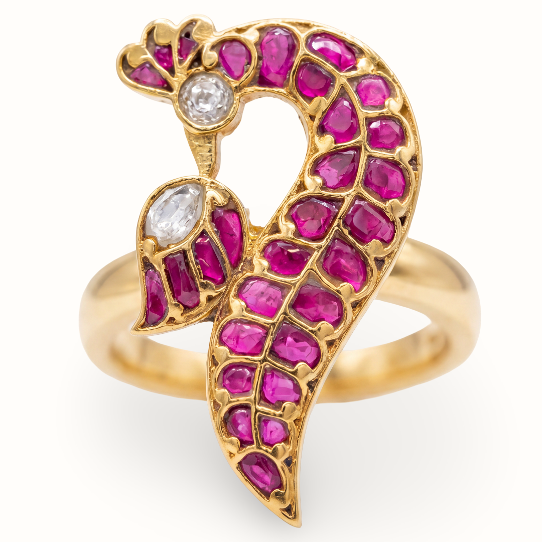 Strutting — Mor Ruby Ring in Gold Plated Silver