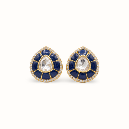 Quietly Loud — Motif Stud Earrings in Gold Plated Silver