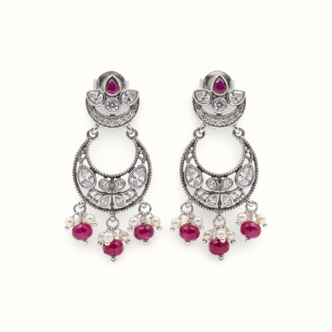 Chand Ka Tukda — Chandbali Earrings in Oxidised Silver