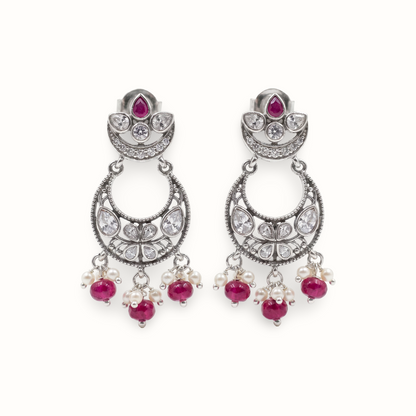 Chand Ka Tukda — Chandbali Earrings in Oxidised Silver