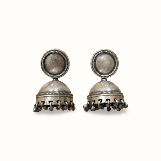Dome and Done — Ghungroo Jhumka in Oxidised Silver