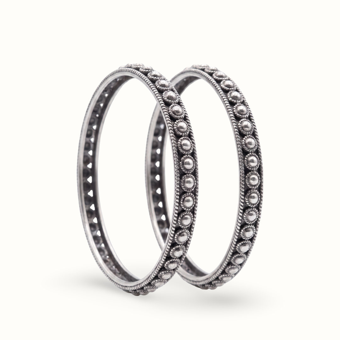 Dot Obsession — Boondi Kada in Oxidised Silver