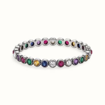 Nine of Everything — Navratna Bangle in Oxidised Silver