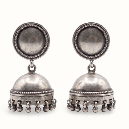 Dome and Done — Ghungroo Jhumka in Oxidised Silver