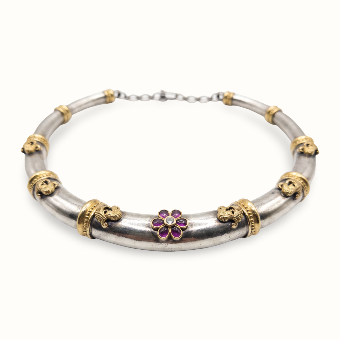 Collar Season — Pushp Hansli in Dual Tone Oxidised Silver