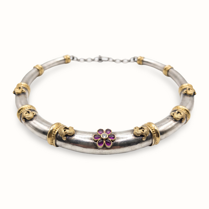 Collar Season — Pushp Hansli in Dual Tone Oxidised Silver