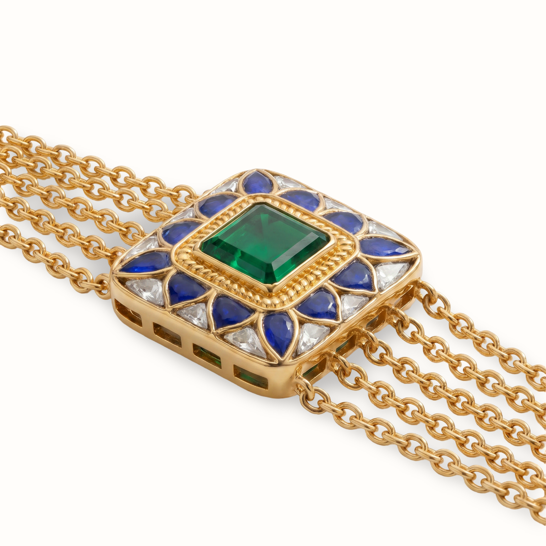 Wrist Goals — Kundan Meenakari Bracelet in Gold Plated Silver