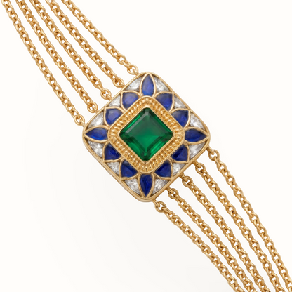 Wrist Goals — Kundan Meenakari Bracelet in Gold Plated Silver