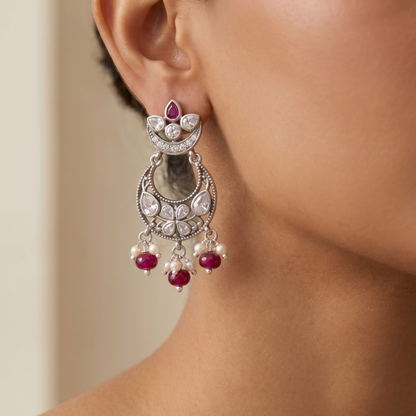Chand Ka Tukda — Chandbali Earrings in Oxidised Silver