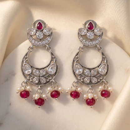 Chand Ka Tukda — Chandbali Earrings in Oxidised Silver