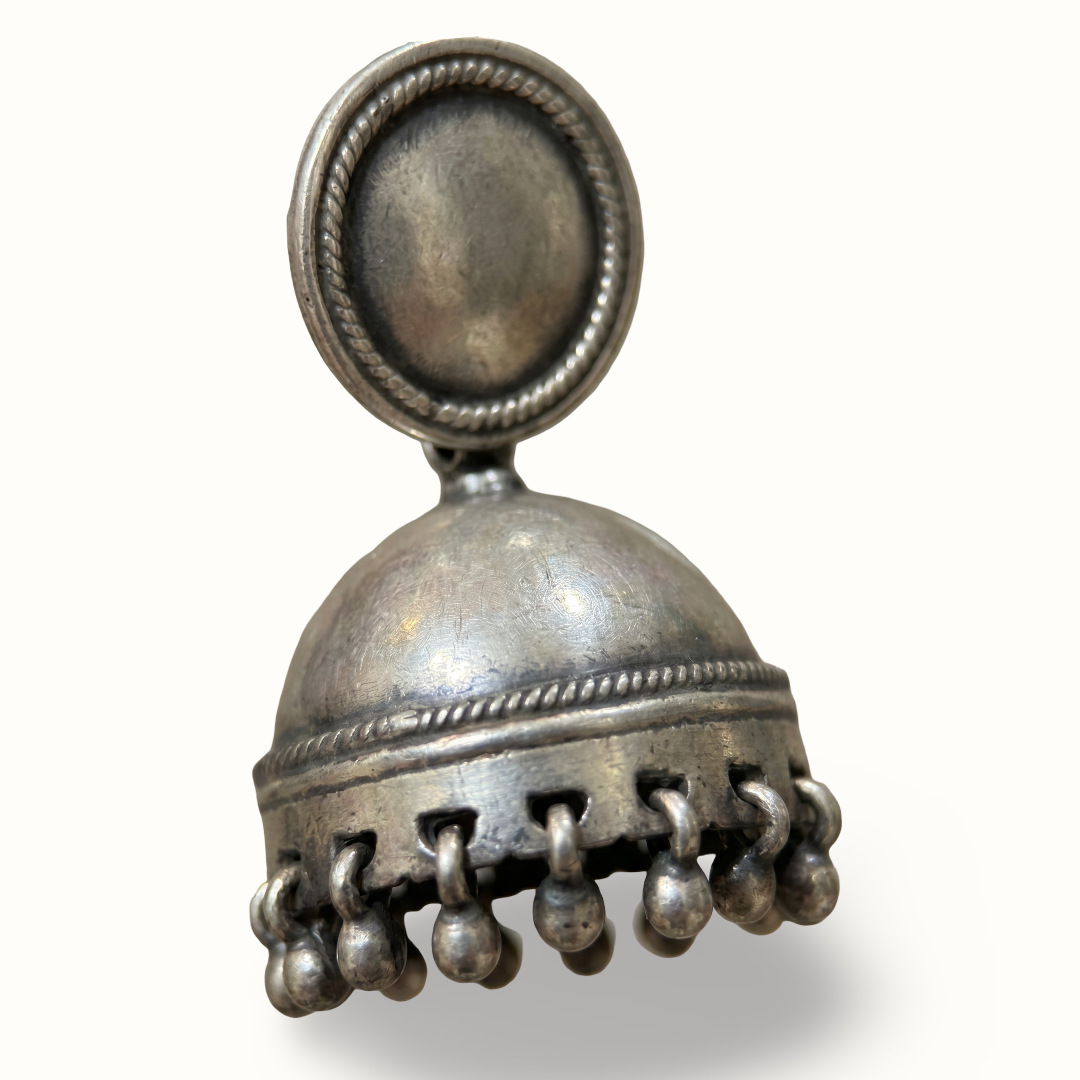 Dome and Done — Ghungroo Jhumka in Oxidised Silver
