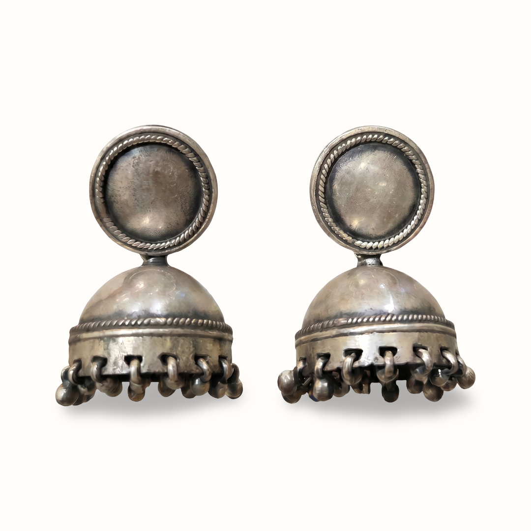Dome and Done — Ghungroo Jhumka in Oxidised Silver