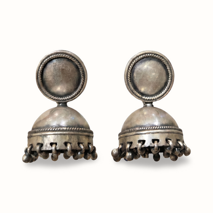 Dome and Done — Ghungroo Jhumka in Oxidised Silver