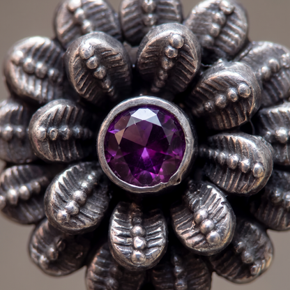 Full Bloom — Floral Jhumka in Oxidised Silver