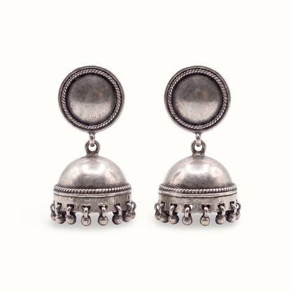 Dome and Done — Ghungroo Jhumka in Oxidised Silver