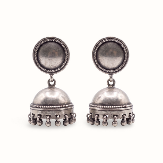 Dome and Done — Ghungroo Jhumka in Oxidised Silver
