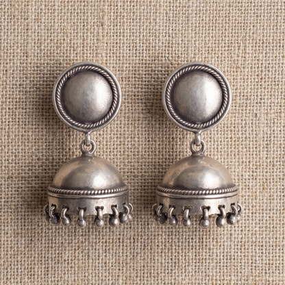 Dome and Done — Ghungroo Jhumka in Oxidised Silver
