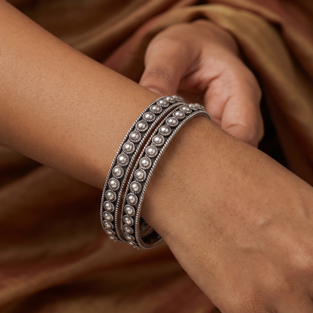Dot Obsession — Boondi Kada in Oxidised Silver