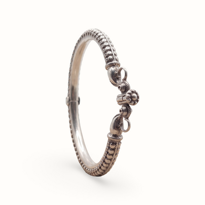 Trunk Call — Hathi Soond Pacheli Bangle in Oxidised Silver