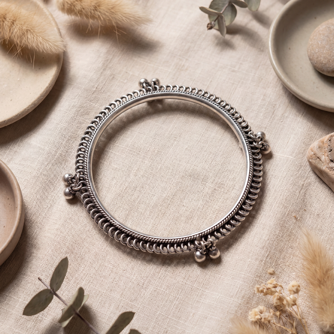 Wrist Business — Ghungroo Bangle in Oxidised Silver