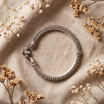 Trunk Call — Hathi Soond Pacheli Bangle in Oxidised Silver