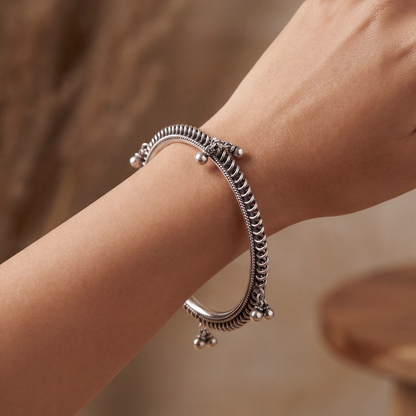 Wrist Business — Ghungroo Bangle in Oxidised Silver