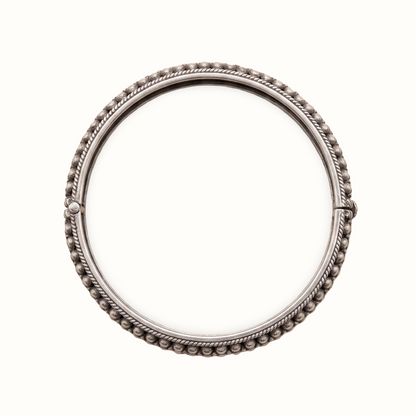 Bubble Wrap — Beaded Kada in Oxidised Silver