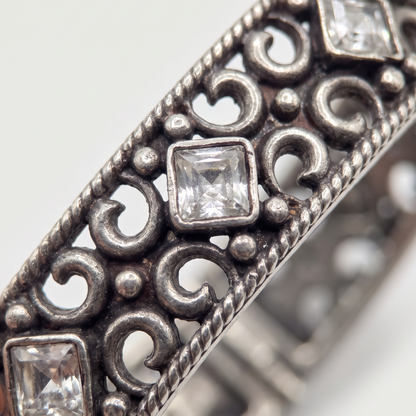 Wide Awake — Jali Kundan Kada in Oxidised Silver