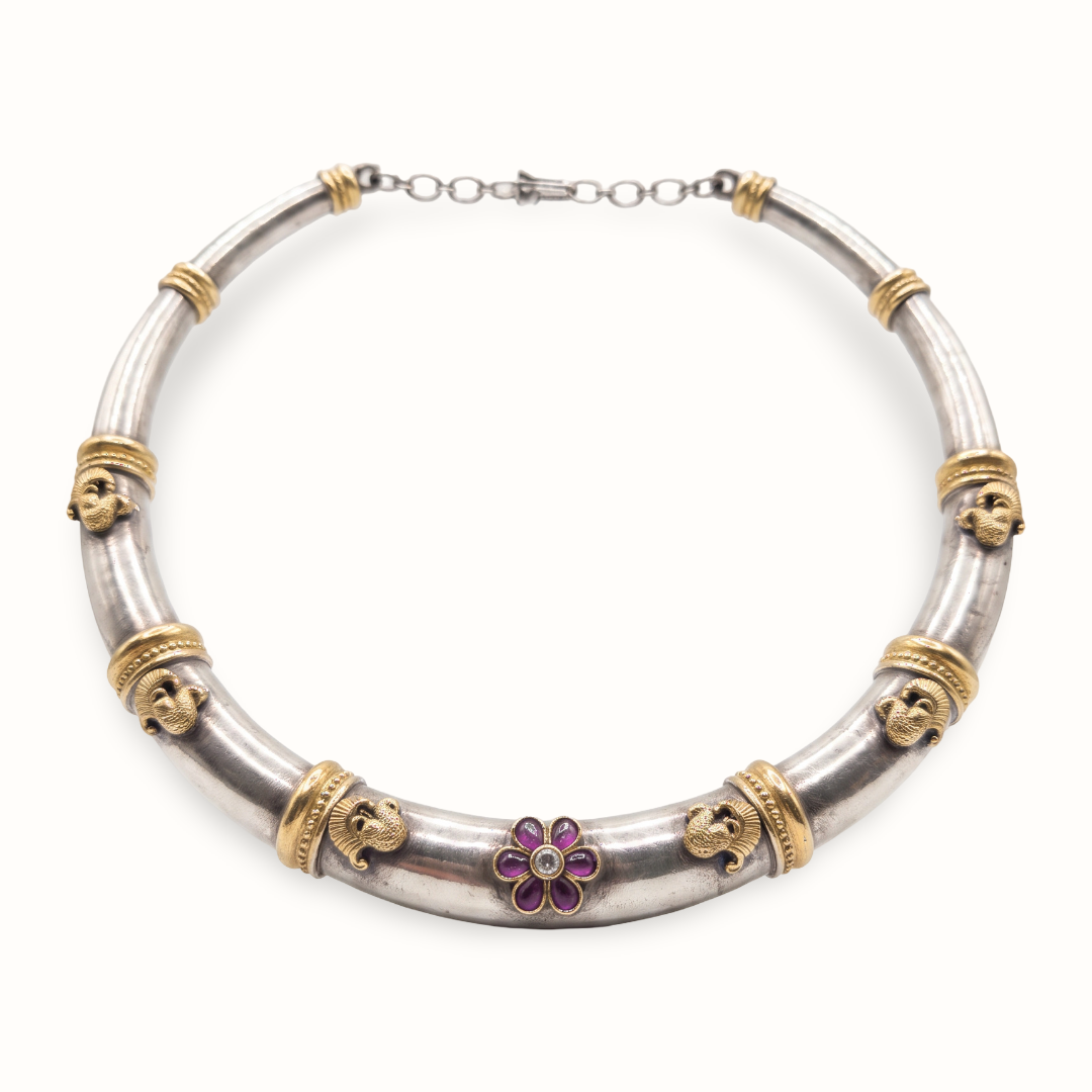 Collar Season — Pushp Hansli in Dual Tone Oxidised Silver
