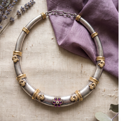 Collar Season — Pushp Hansli in Dual Tone Oxidised Silver
