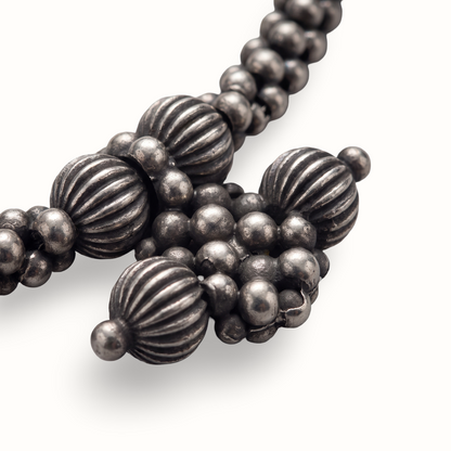 Bead It — Silver Ball Beaded Choker in Oxidised Silver
