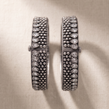 Stack Season — Kundan Bead Kada in Oxidised Silver
