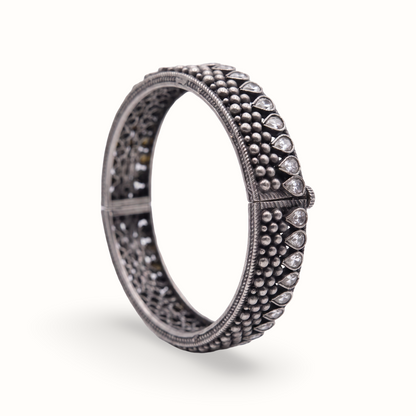 Stack Season — Kundan Bead Kada in Oxidised Silver