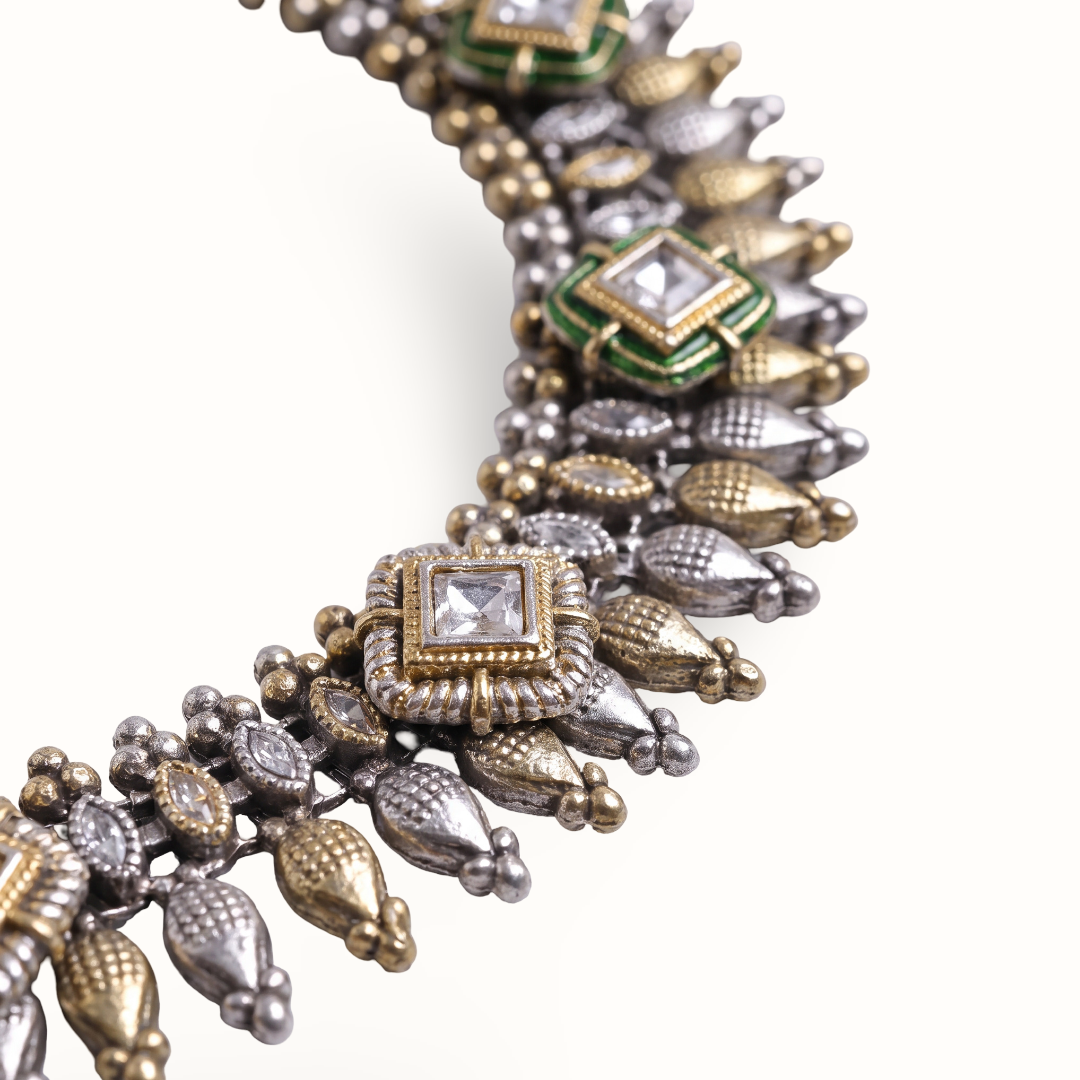 Wear It Loud — Kundan Payal in Dual Tone Oxidised Silver