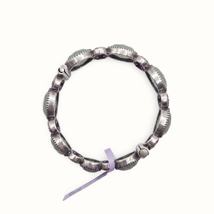 Mint Condition — Panna & Ruby Bangle in Oxidised Silver