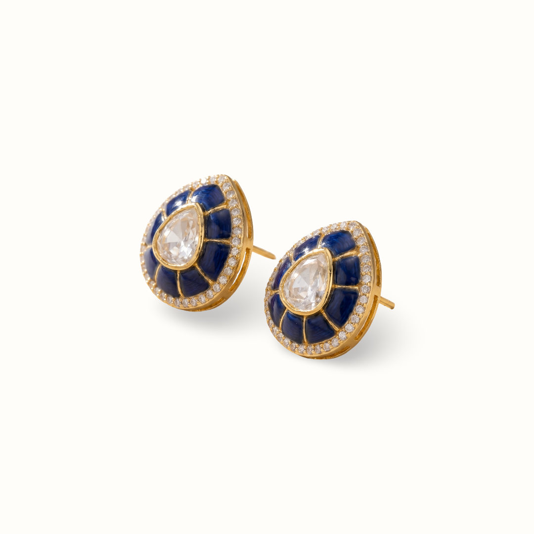 Quietly Loud — Motif Stud Earrings in Gold Plated Silver