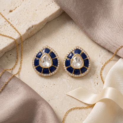 Quietly Loud — Motif Stud Earrings in Gold Plated Silver