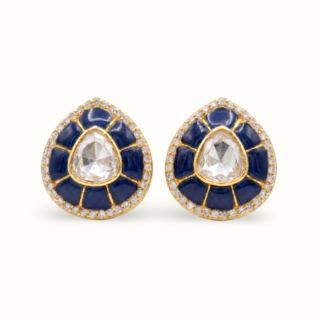 Quietly Loud — Motif Stud Earrings in Gold Plated Silver