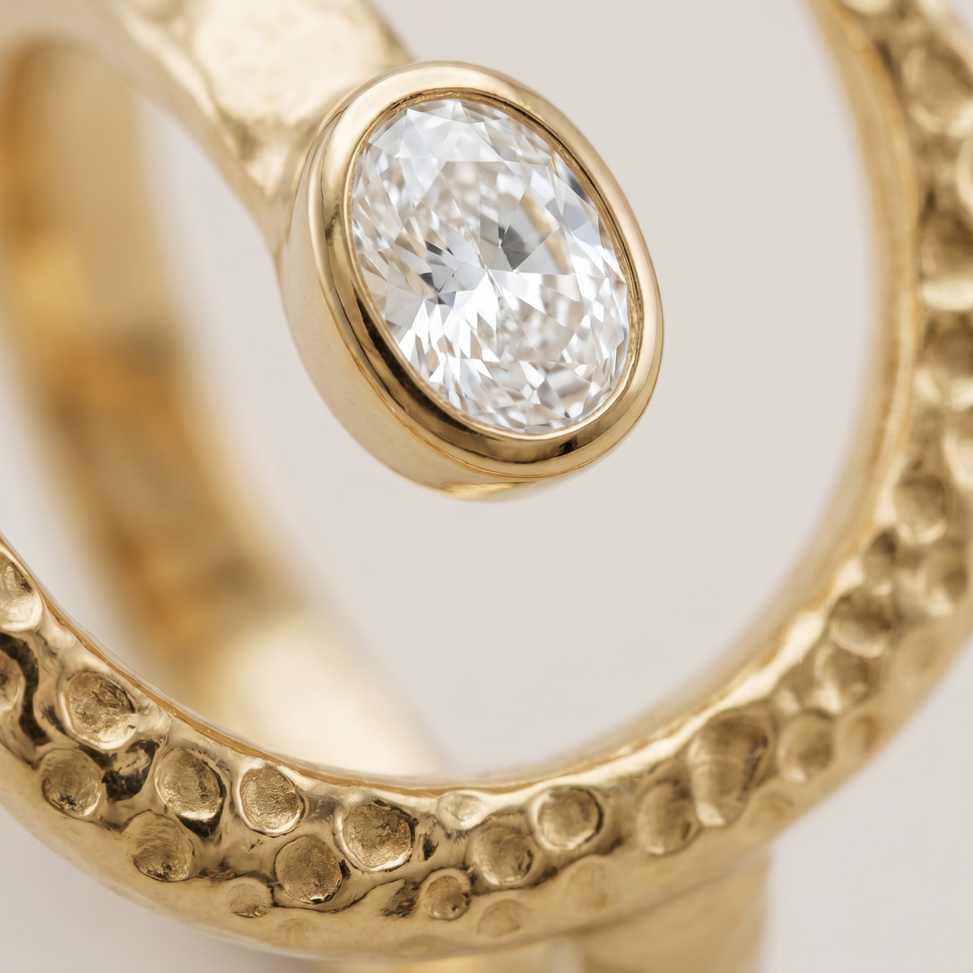 Rise & Shine — Crescent Moon Ring in Gold Plated Silver