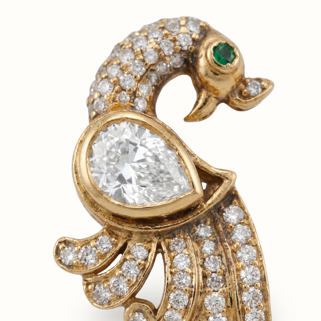 Peacock Hour — Mor Stud Earrings in Gold Plated Silver