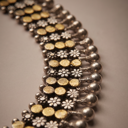 Two-Faced Beauty — Dual Tone Ratnagiri Payal in Oxidised Silver